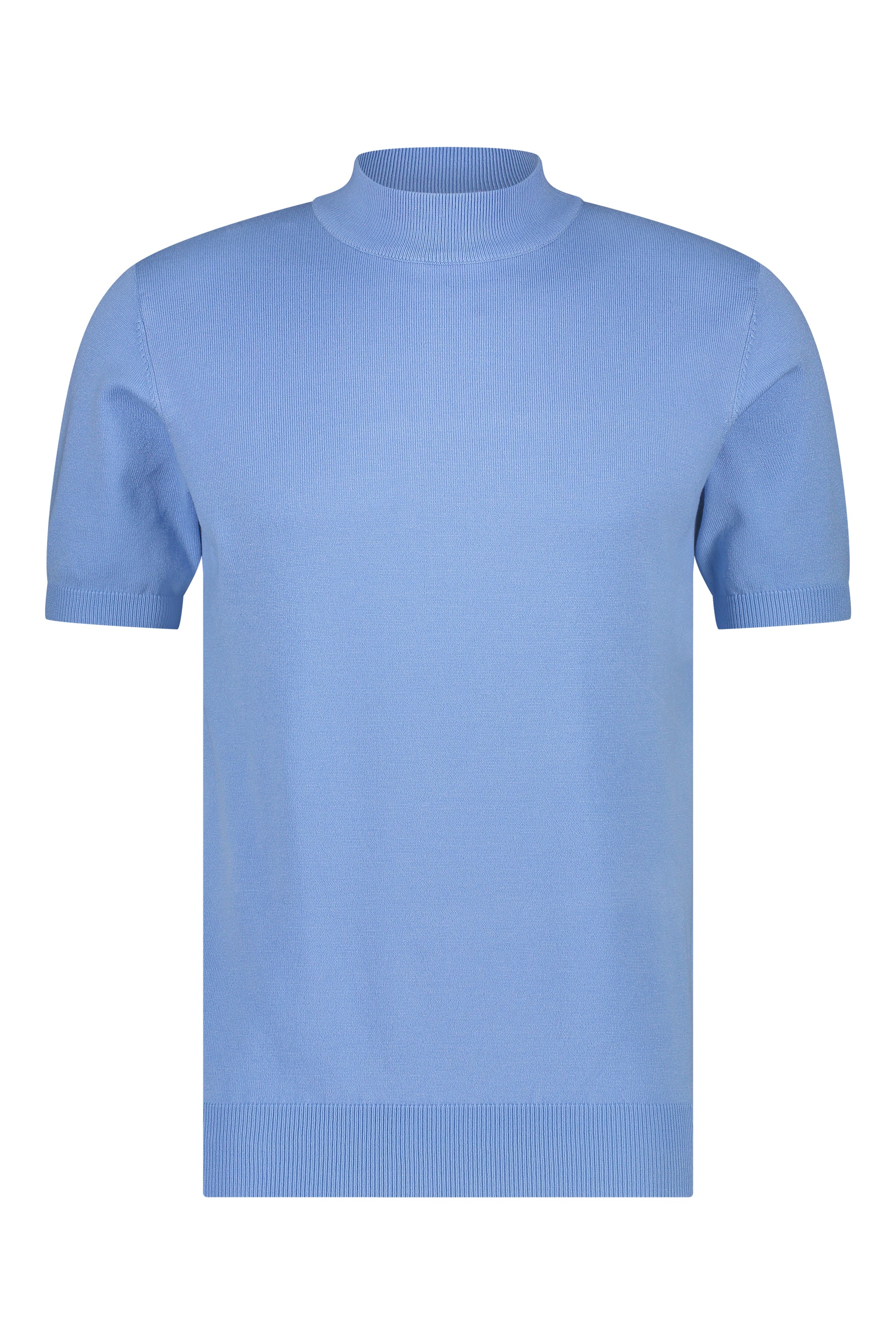 Turtleneck knitwear short sleeve light blue