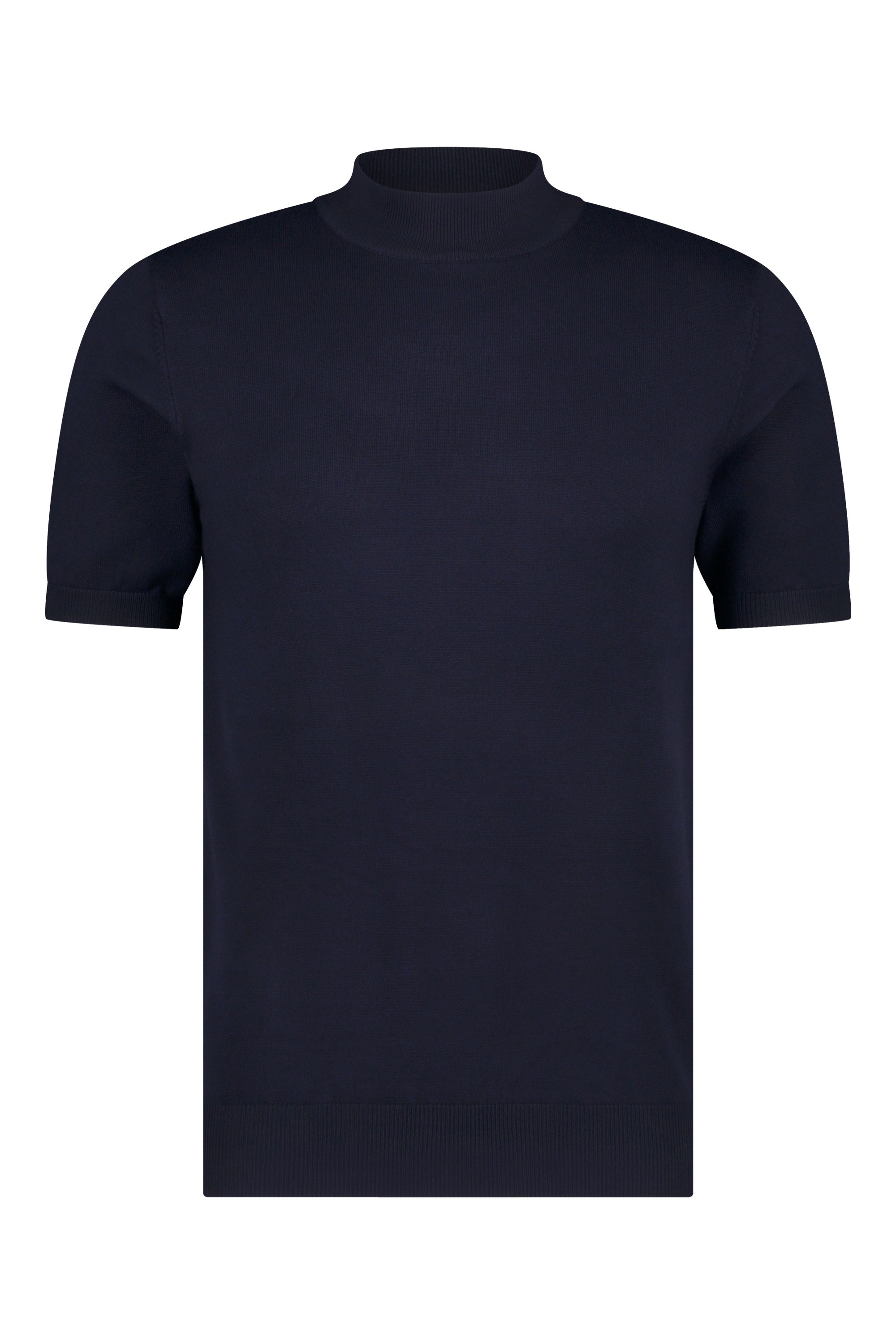 Turtleneck knitwear short sleeve navy blue