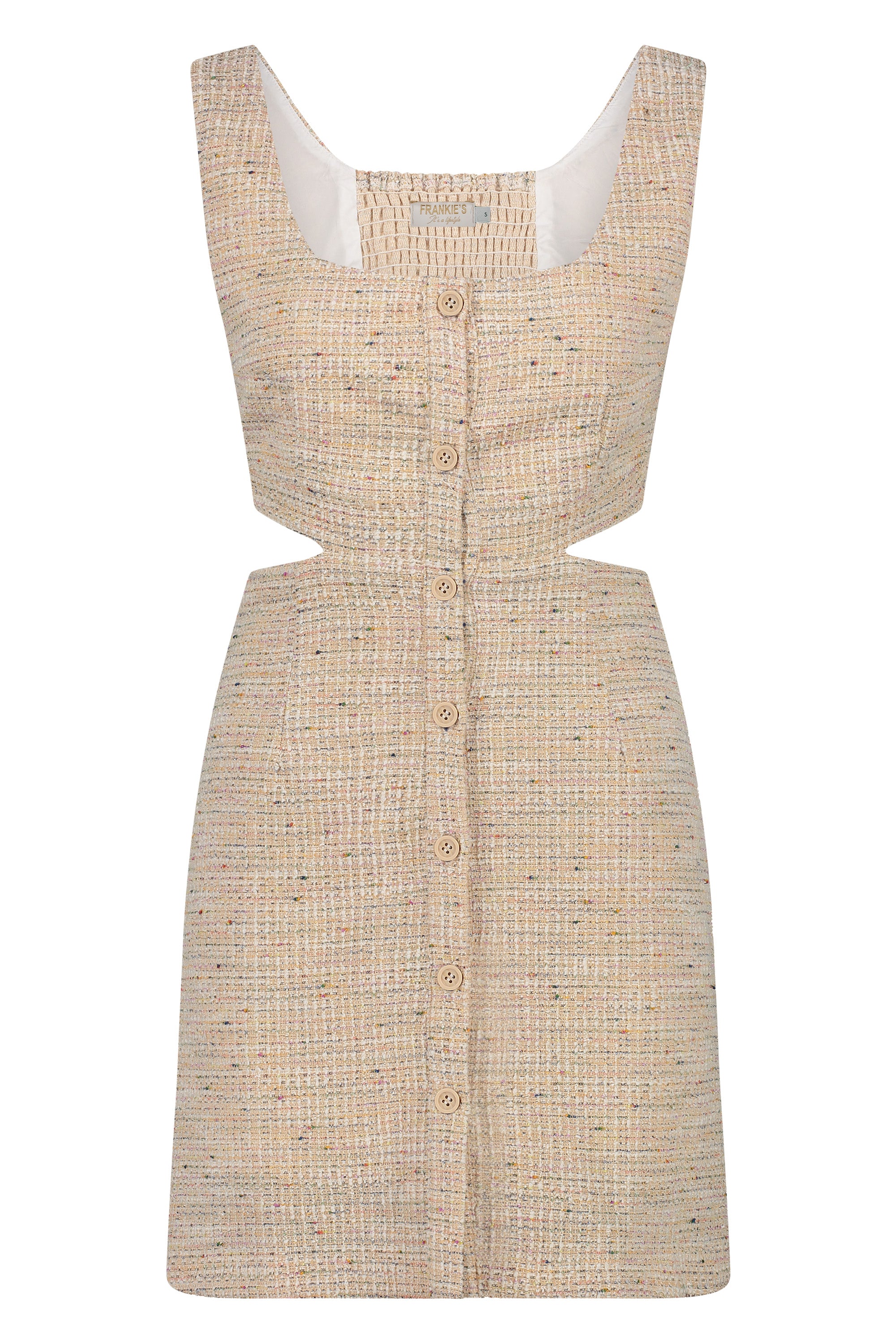 Tweed dress beige