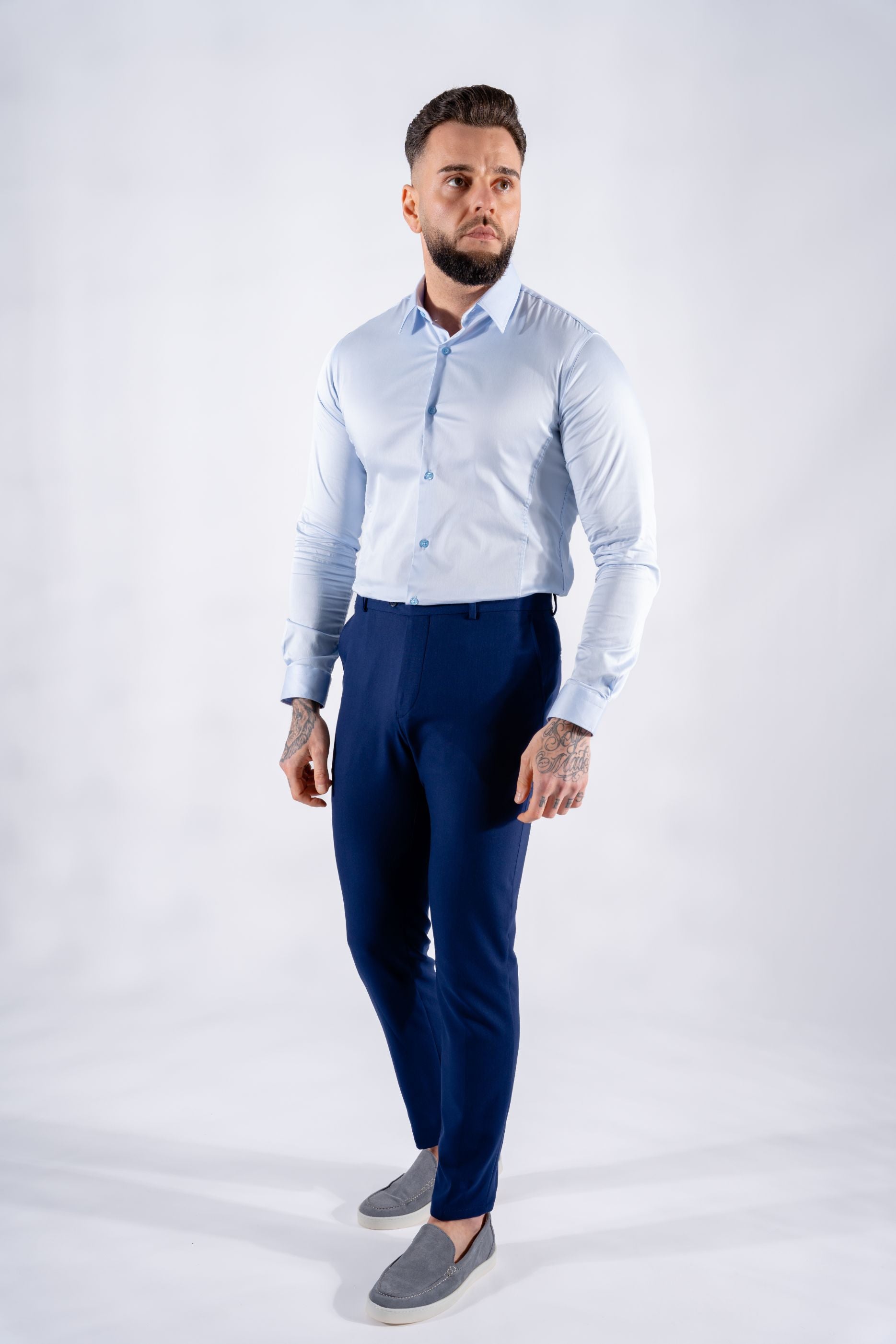 overhemd chic slim fit licht blauw