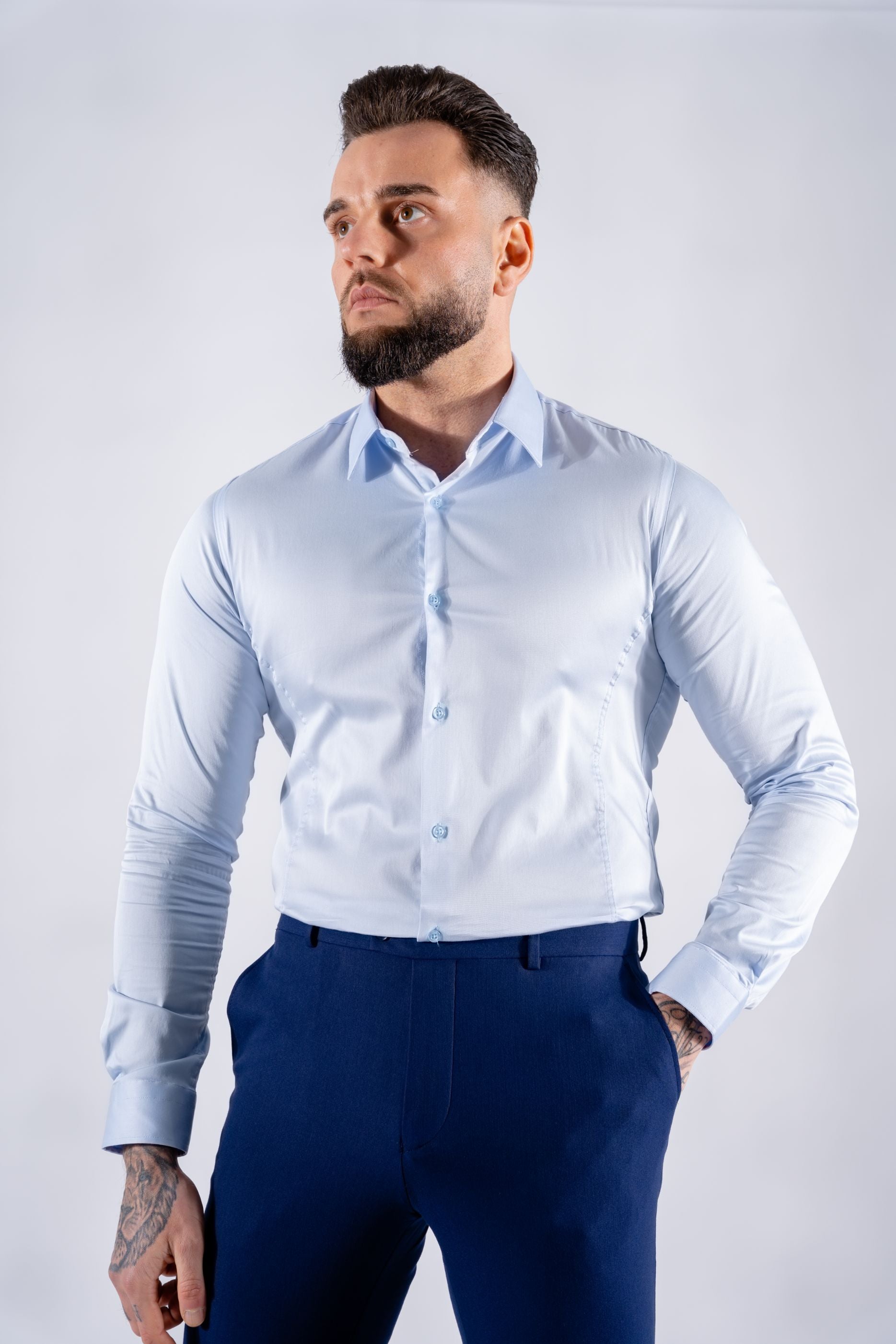 overhemd chic slim fit licht blauw