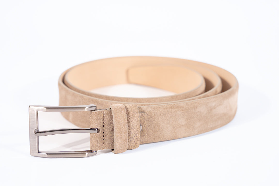 Riem suede leer beige